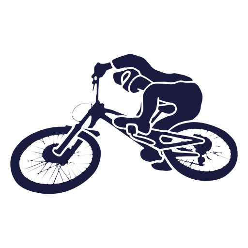 Mountain biker riding silhouette PNG Design