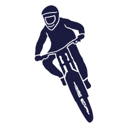 Mountain biker standing frontal silhouette PNG Design Transparent PNG