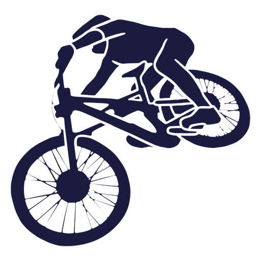 Mountain biker jumping silhouette