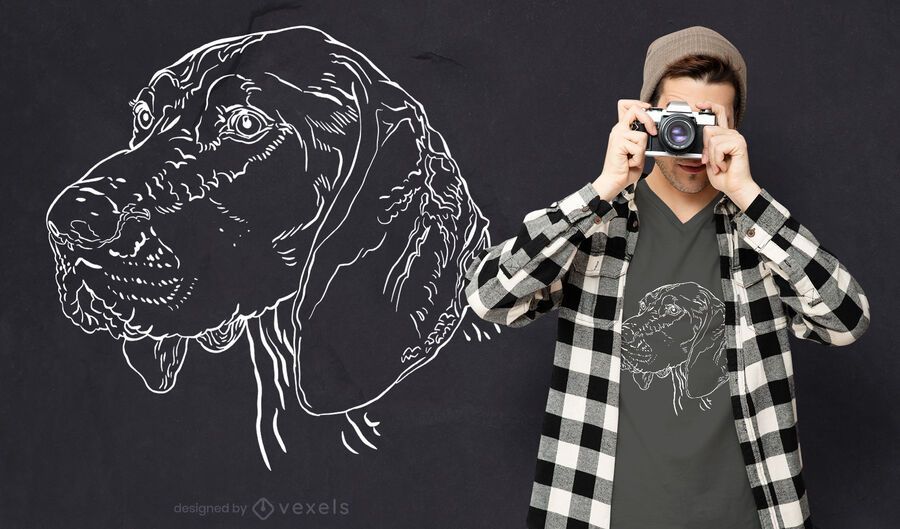 Chalk dog face t-shirt design Chalk dog face t-shirt design