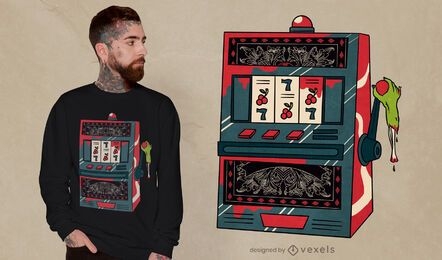 Slot machine zombie t-shirt design