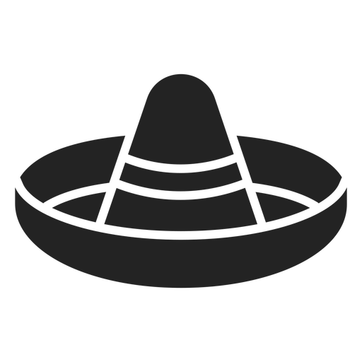 Black and white Mexican hat cut out
