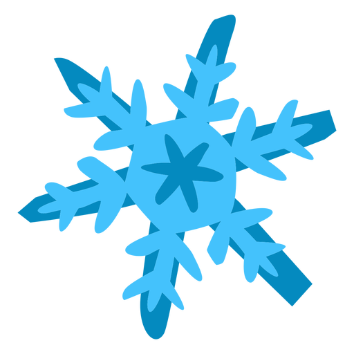 Winter blue snowflake flat PNG Design