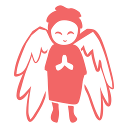 Ángel rezando feliz recortado Diseño PNG
