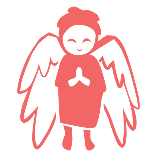 Ángel rezando feliz recortado Diseño PNG