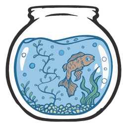 Fishtank golden fish PNG Design