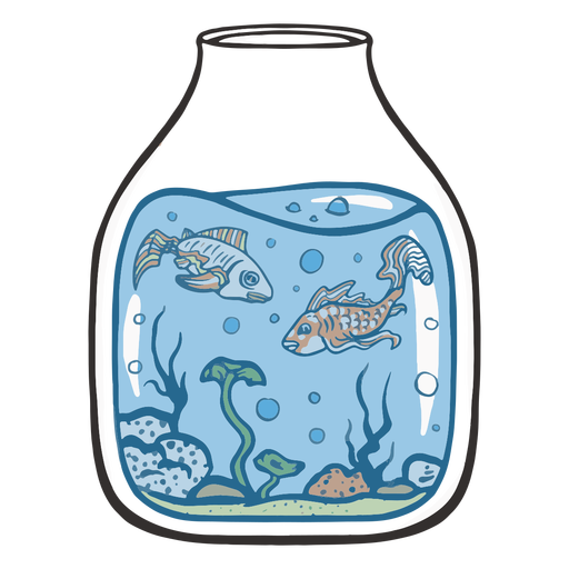 Fishbowl fishes swimming PNG Design