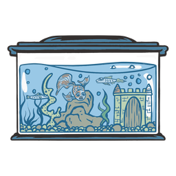 Fishes in fishtank PNG Design