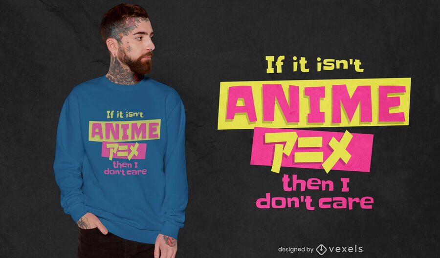 Anime fan quote t-shirt design Anime fan quote t-shirt design