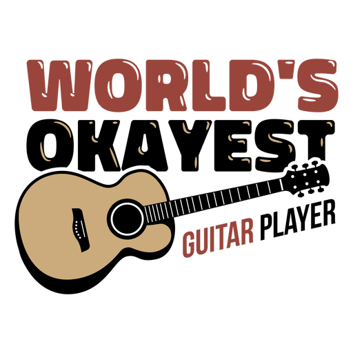Worlds okayest guitar player badge color stroke