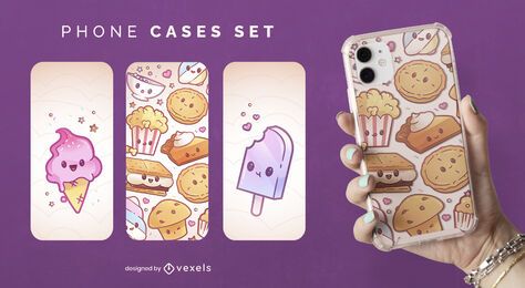 Conjunto de capa de celular Kawaii Doces Conjunto de capa de celular Kawaii Doces