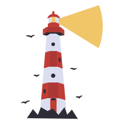 Simple lighthouse with light PNG Design Transparent PNG