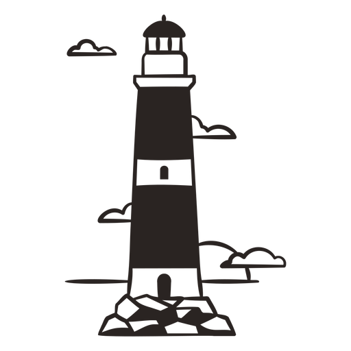 Nautische Leuchtturm Sillhouette - 1 PNG-Design