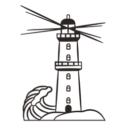 Nautische Leuchtturm Sillhouette - 3 PNG-Design