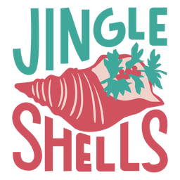 Jingle shells christmas badge flat Transparent PNG