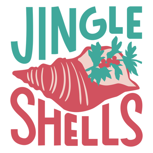 Jingle shells christmas badge flat