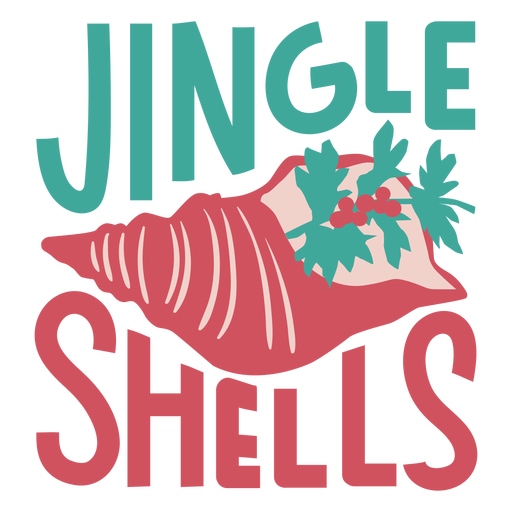 Jingle shells christmas badge flat PNG Design