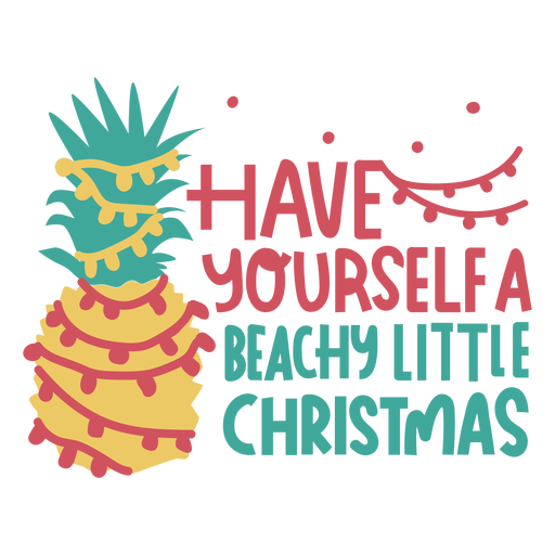 Pineapple christmas badge flat PNG Design