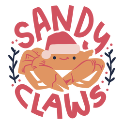 Crab christmas badge flat PNG Design