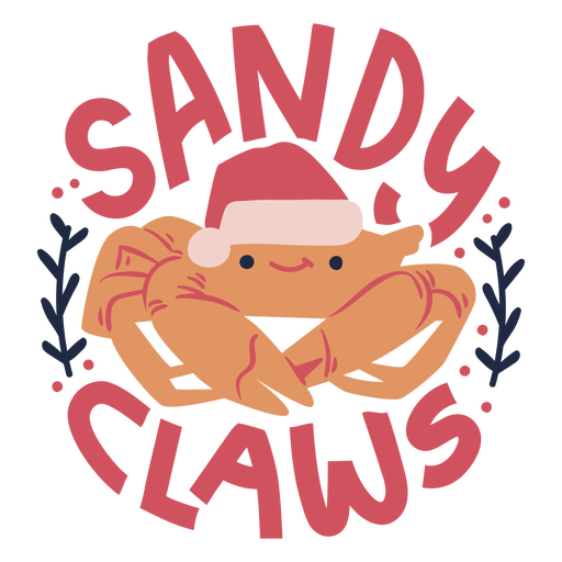 Crab christmas badge flat