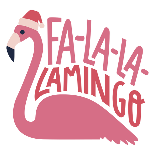 Flamingo christmas badge flat
