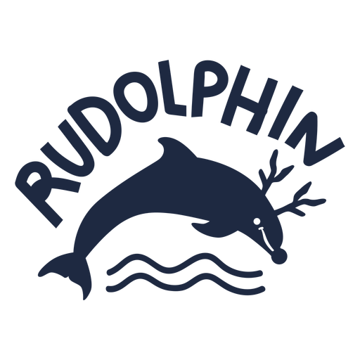 Dolphin christmas badge cut out PNG Design