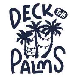 Palms and decoration christmas badge cut out PNG Design