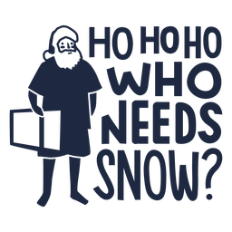 Santa in shorts christmas badge cut out PNG Design