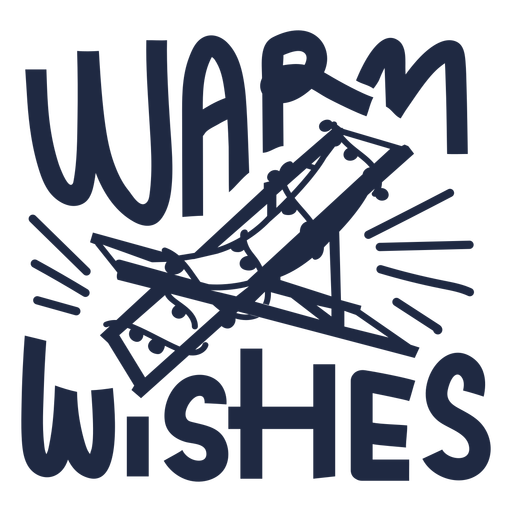 Warm wishes christmas beach chair badge cut out  PNG Design