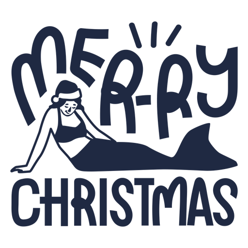 Feliz Natal sirene recortada distintivo Desenho PNG