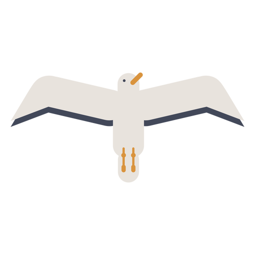 Flying seagull flat PNG Design