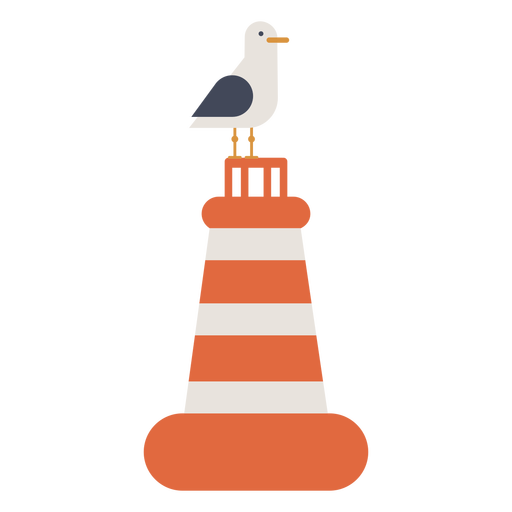 Seagull in a buoy PNG Design