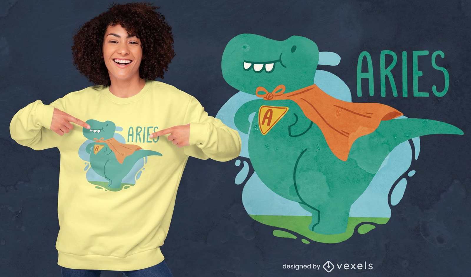 Dise?o de camiseta de dinosaurio Aries.