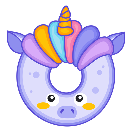 Unicorn donut kawaii PNG Design