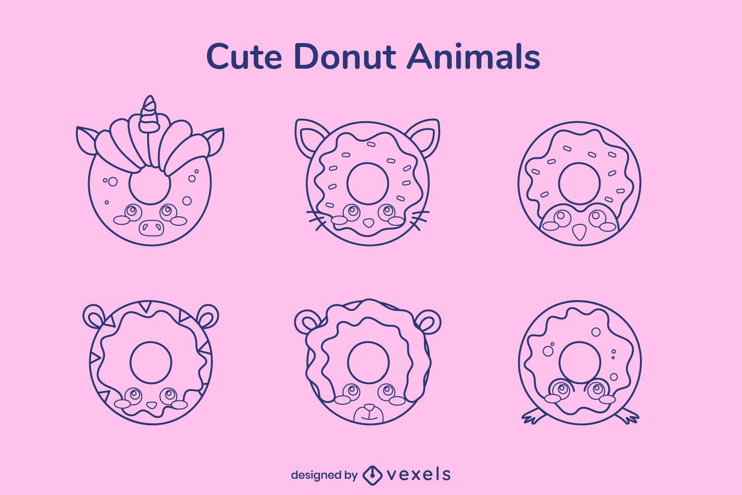 Pacote de donut de curso para animais