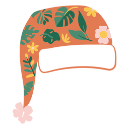 Tropical christmas hat flat PNG Design