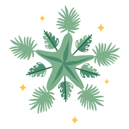 Color cepillado a mano de Navidad tropical - 4 Diseño PNG