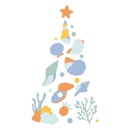 Shell elements flat christmas tree  PNG Design