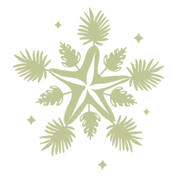 Christmas decoration ornamented flat starfish  PNG Design