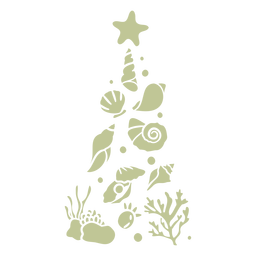 Sea elements christmas tree cut out PNG Design Transparent PNG