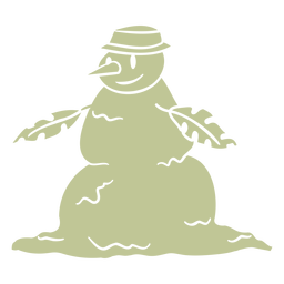 Christmas snowman with leaves cut out PNG Design