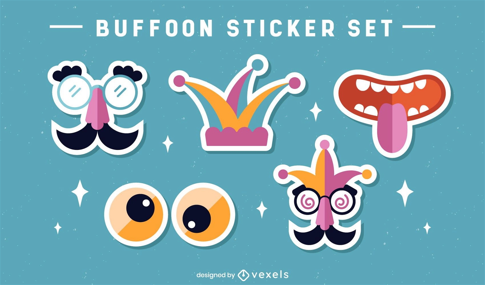 Buffoon sticker comedy set