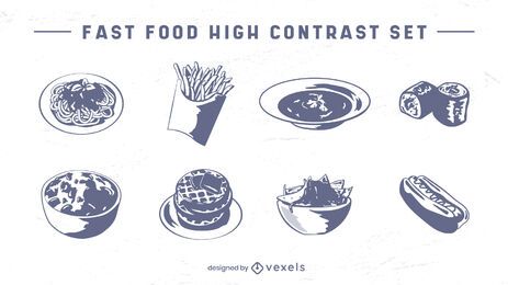 Fast food meals set
