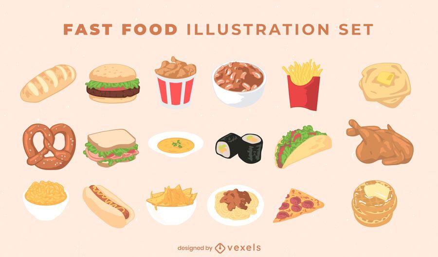 Fast food illustration pack Fast food illustration pack