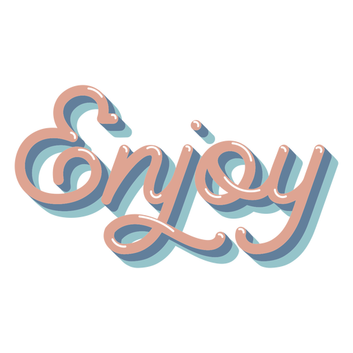 Enjoy glossy lettering element PNG Design