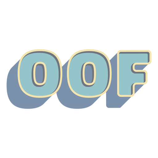 Oof semi flat text element PNG Design