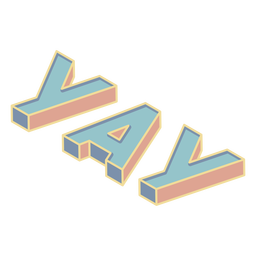 Yay 3D lettering element PNG Design