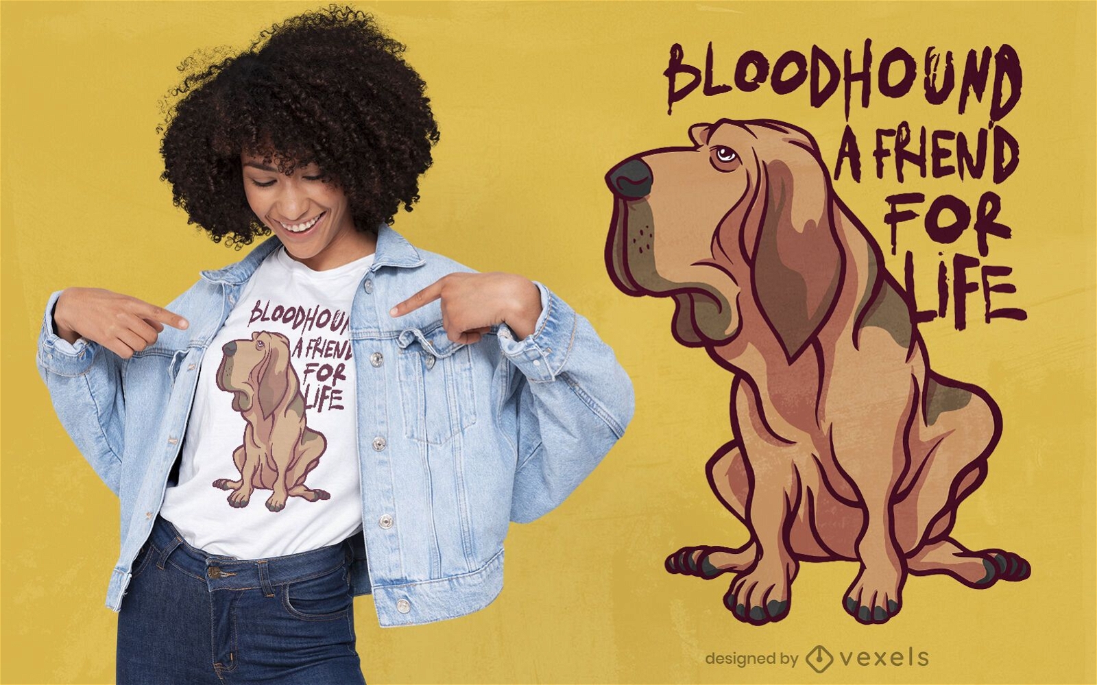 Design de camiseta de amigo c?o Bloodhound