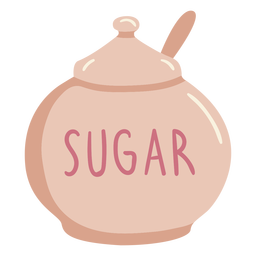 Pot of sugar color cut out PNG Design Transparent PNG
