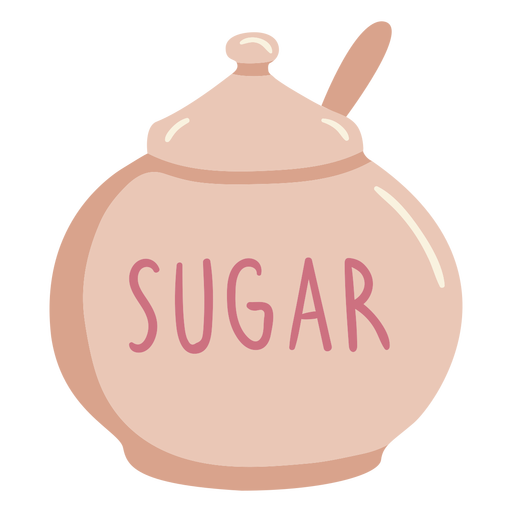 Pot of sugar color cut out PNG Design